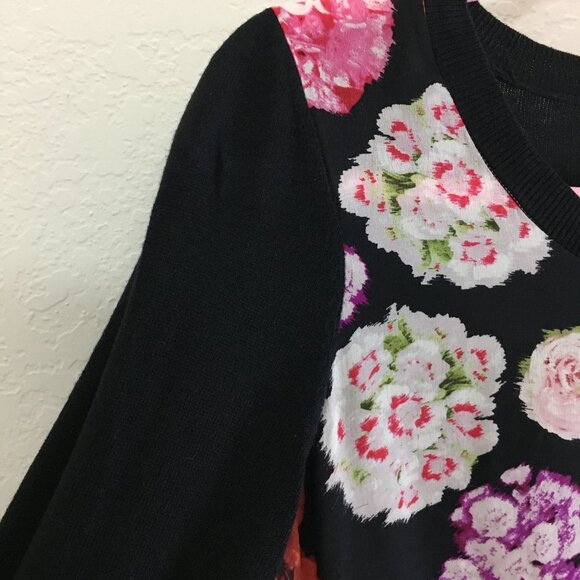 Anthropologie Moth Snapshot Floral Print Silk Knit Blend Blouse Size S/P - Picture 7 of 13